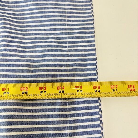 J Crew Striped Off Shoulder Mini Dress Sz 0 NWT Cotton Linen Blue White Boho - Picture 8 of 9